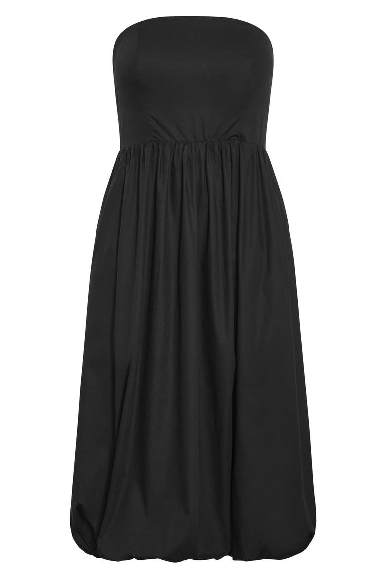 Alina Strapless Bubble Hem Maxi Dress, Alternate, color, BLACK