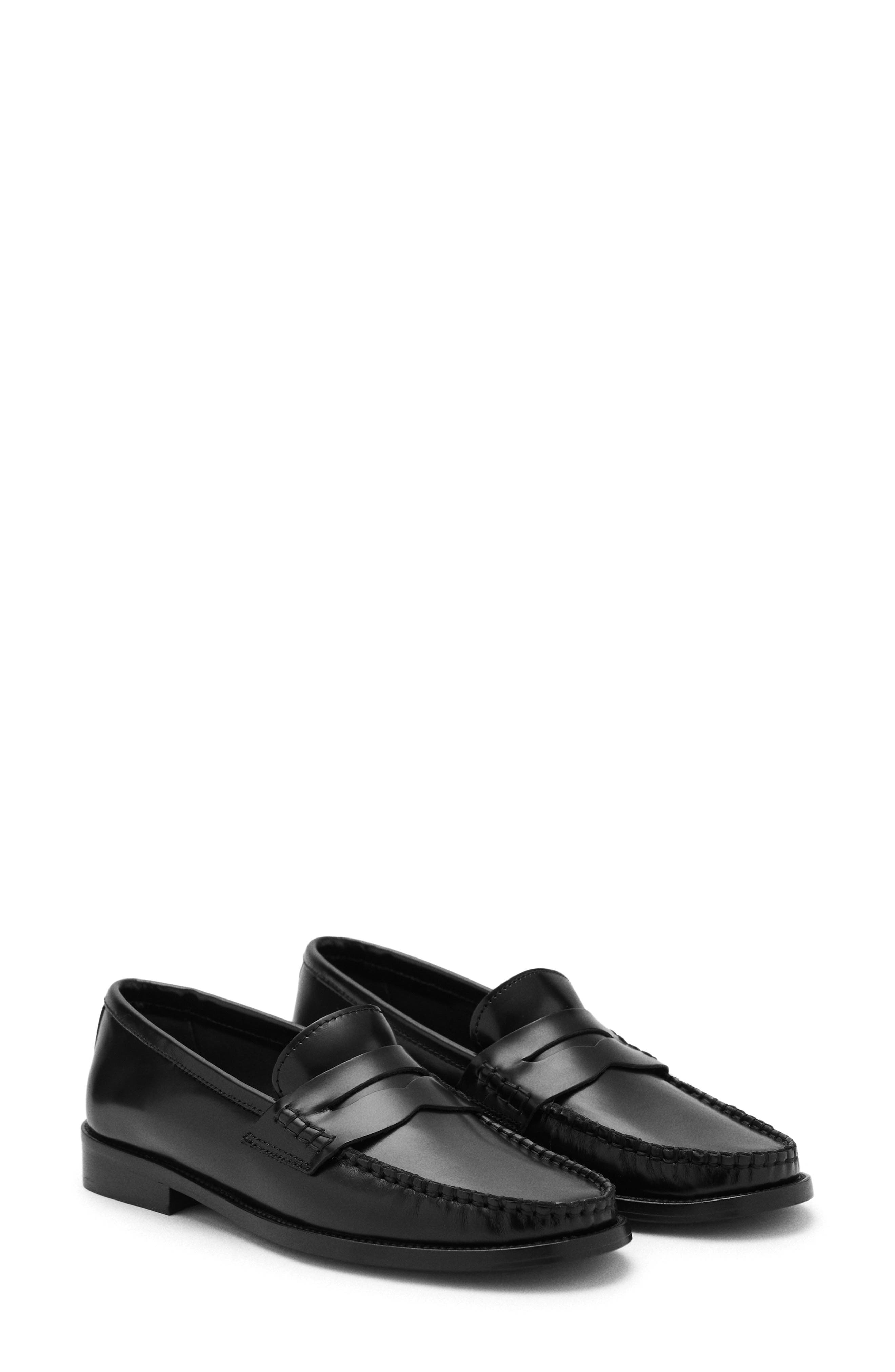 MANGO Penny Loafer, Main, color, Black