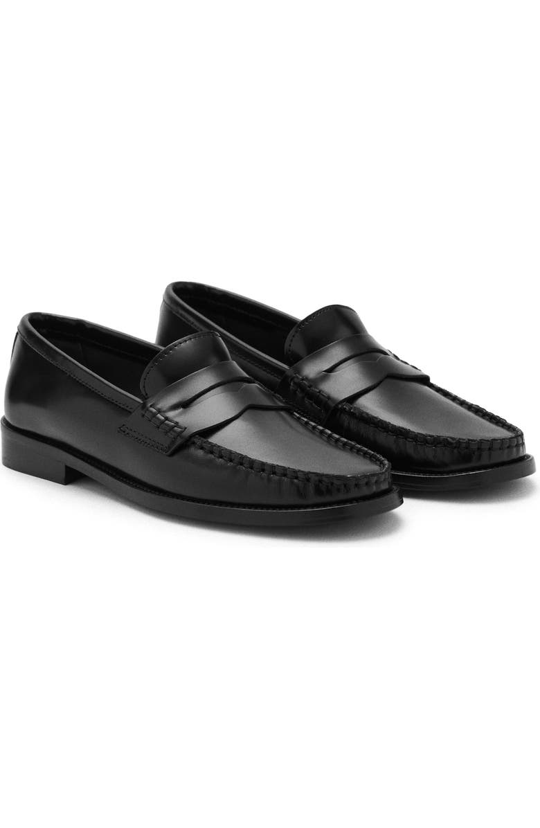 MANGO Penny Loafer, Main, color, Black