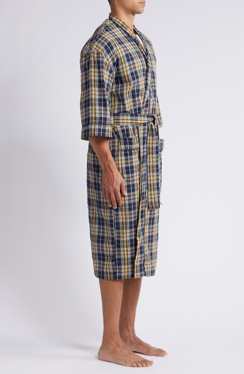 Majestic International Sun Daze Plaid Robe, Alternate, color, Sunny Blue