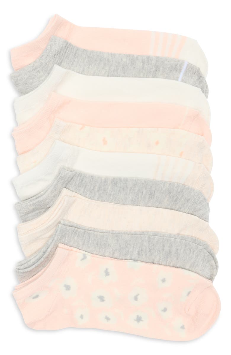 Vince Camuto 10-Pack Assorted Basic Solid Quarter Ankle Socks, Main, color,