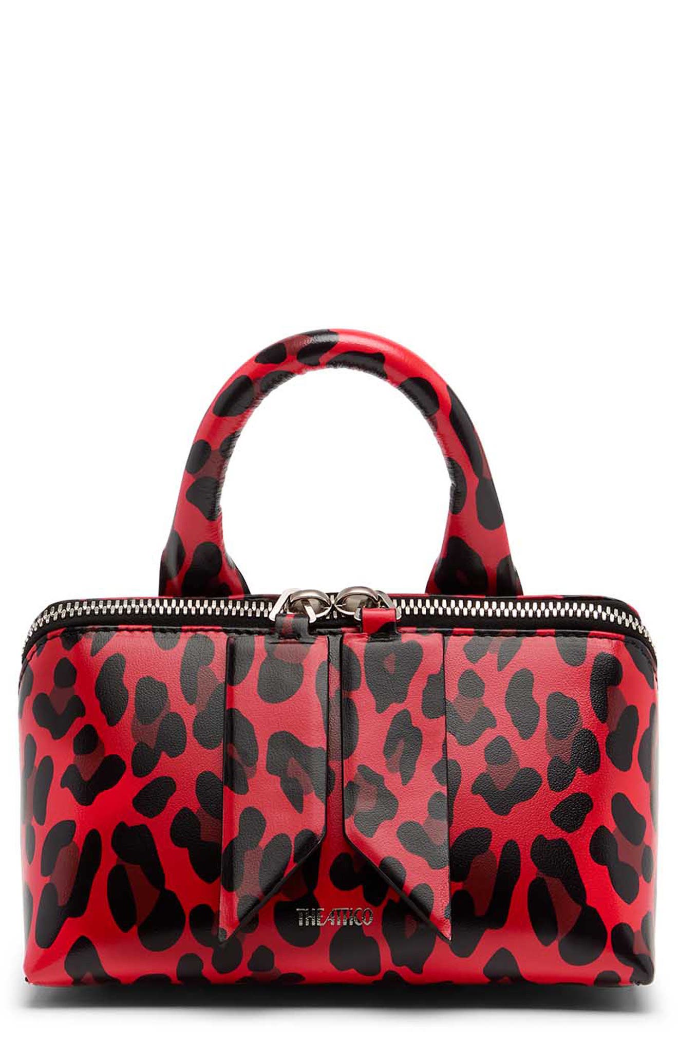 The Attico Friday Leopard Print Leather Convertible Crossbody Bag, Main, color, 