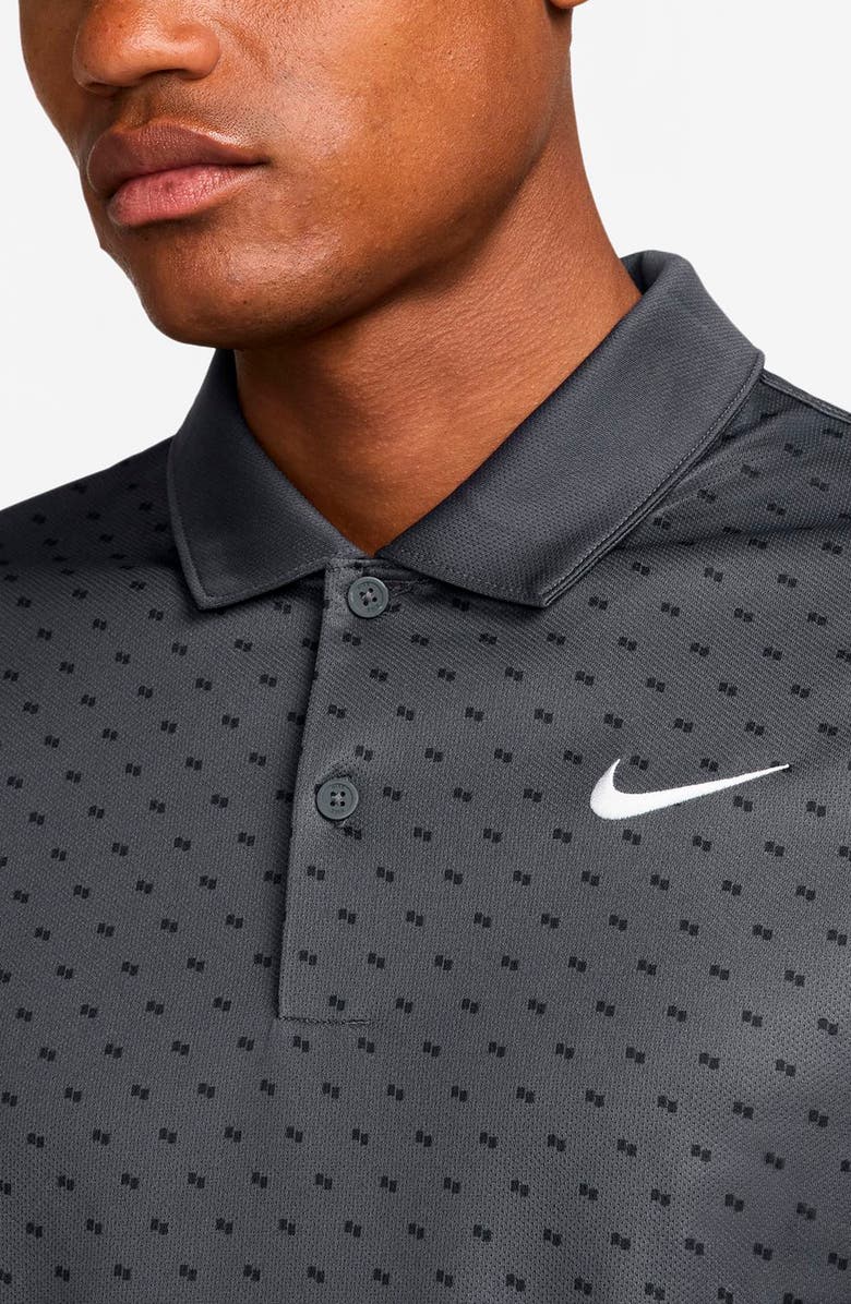 Nike Victory Print Dri-FIT Golf Polo, Alternate, color, Anthracite/ White