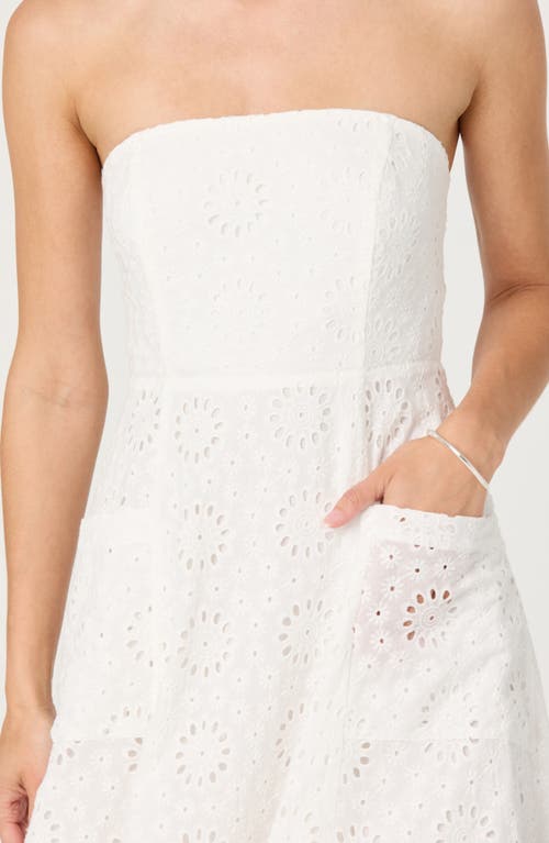 Astr The Label Strapless Cotton Eyelet Dress