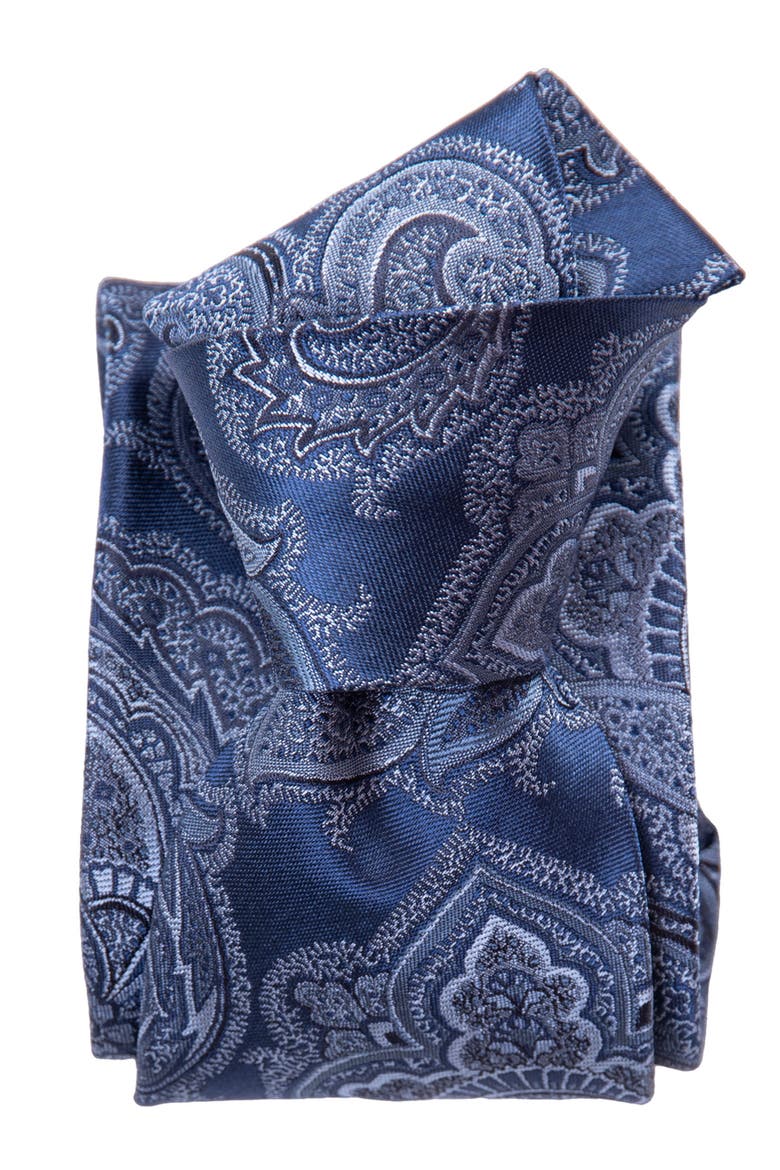 Cortina - Extra Long Silk Jacquard Tie for Men, Alternate, color, Royal Blue
