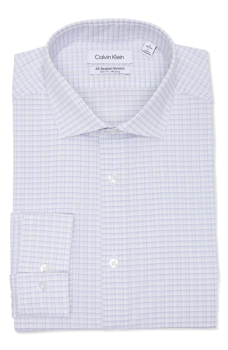 Calvin Klein Check Print Button-Up Woven Shirt, Alternate, color,