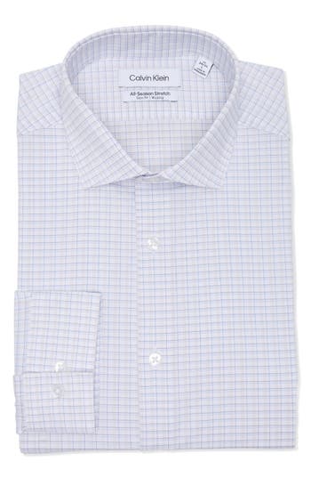 Calvin Klein Check Print Button-up Woven Shirt In Beige Multi