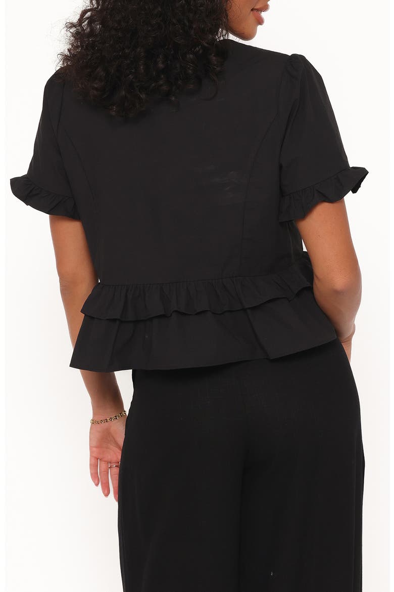 Sorcha Button-Up Peplum Top, Alternate, color, BLACK