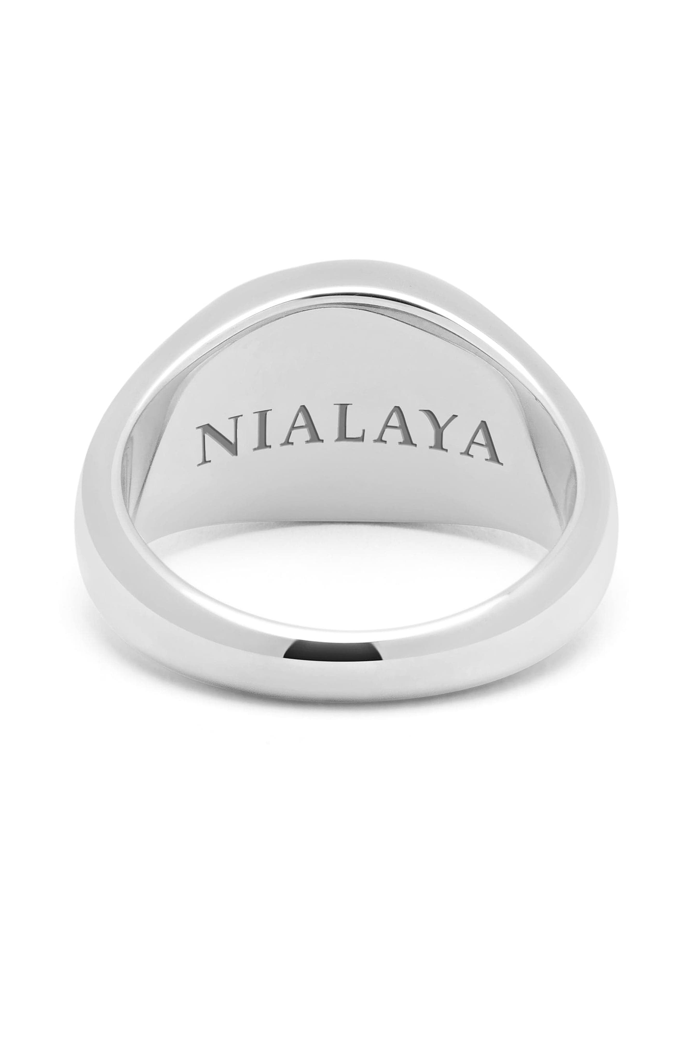 Nialaya Oval Signet Ring With Stone (Men) | Nordstrom