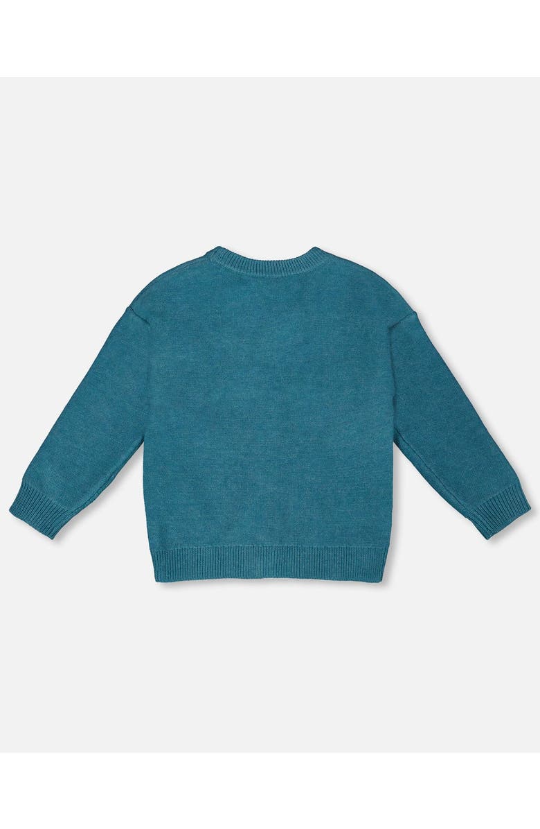 Deux par Deux Knitted Cardigan with Flower Embroidery, Alternate, color, Dark Green