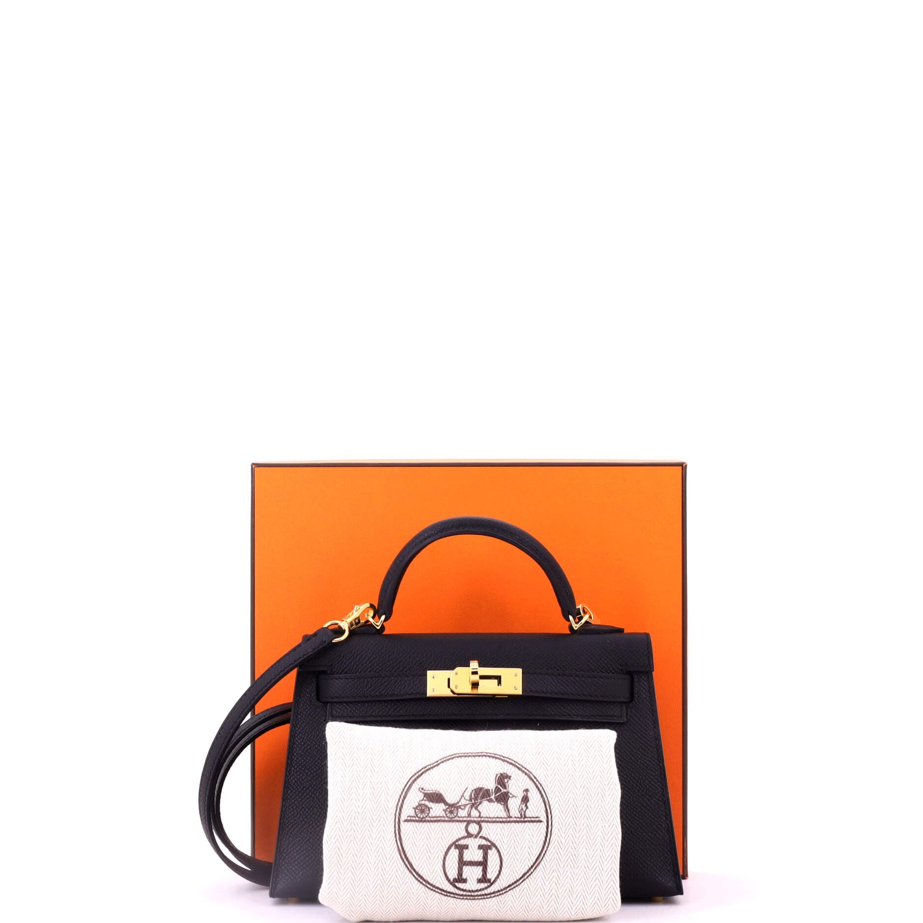 Pre-Owned Hermes Kelly Mini II Bag Black Epsom with Gold Hardware 20, Alternate, color, Noir