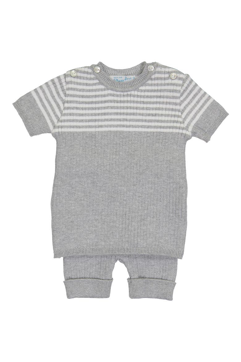 Knit Sweater & Shorts Set, Main, color, HEATHER GRAY