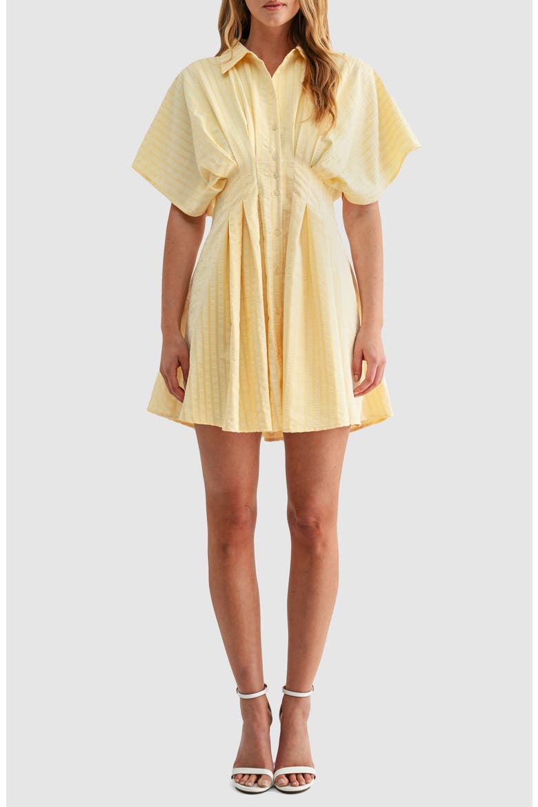 Dolman Sleeve Minidress, Main, color, YELLOW STRIPE