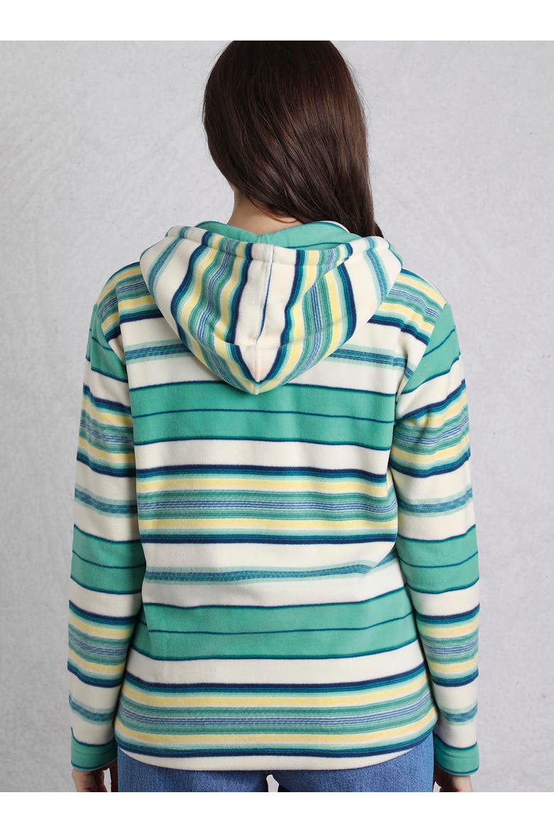 Lana 1/4 Zip Stripe Microfleece Hoodie, Alternate, color, Aqua Marine