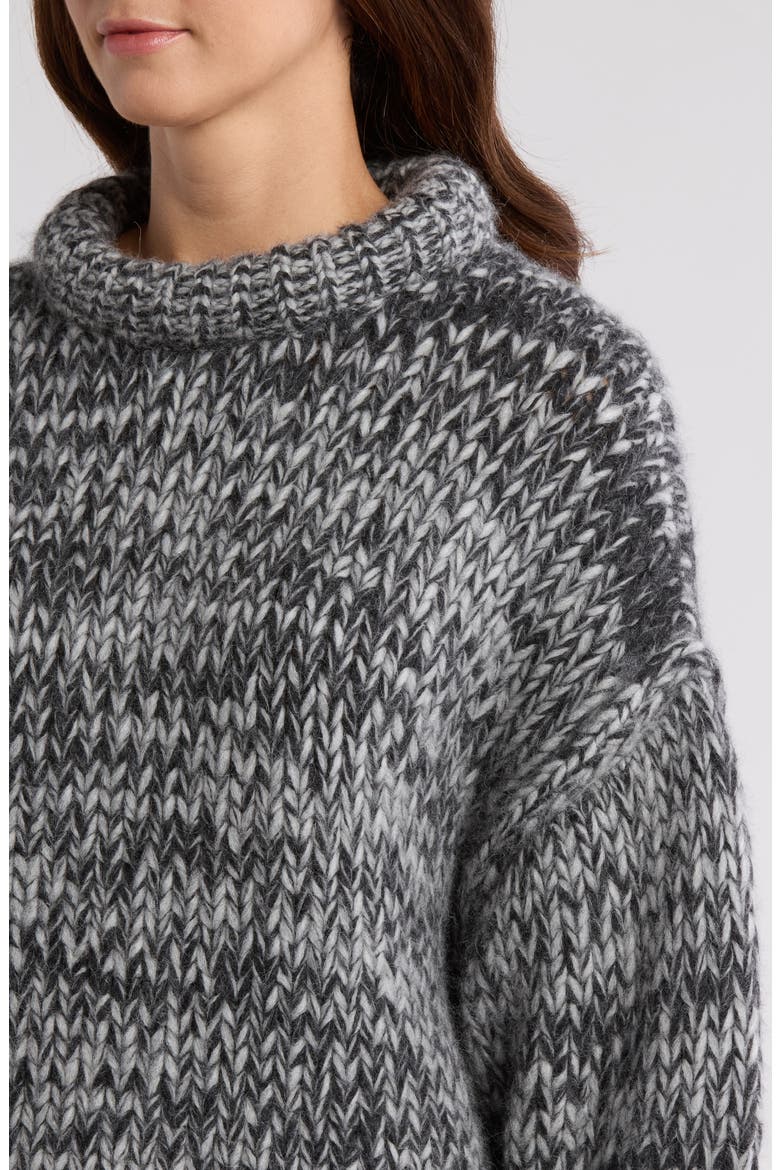 Lofty Wool Blend Whipstitch Mock Neck Sweater, Alternate, color, CINDER COAL
