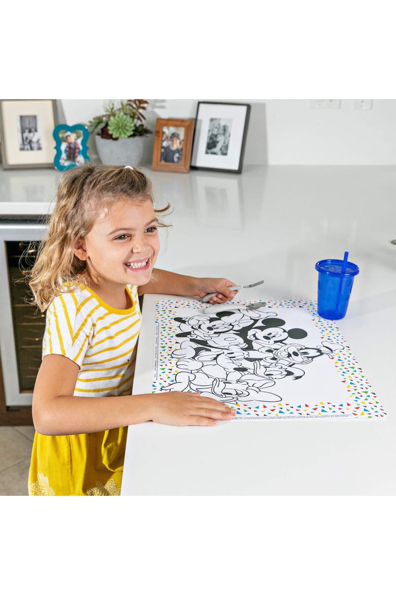 J.L Childress Healthy Habits Disposable ColorMe Placemat 24 Pack  Mickey and Friends, Alternate, color, Mickey and Friends