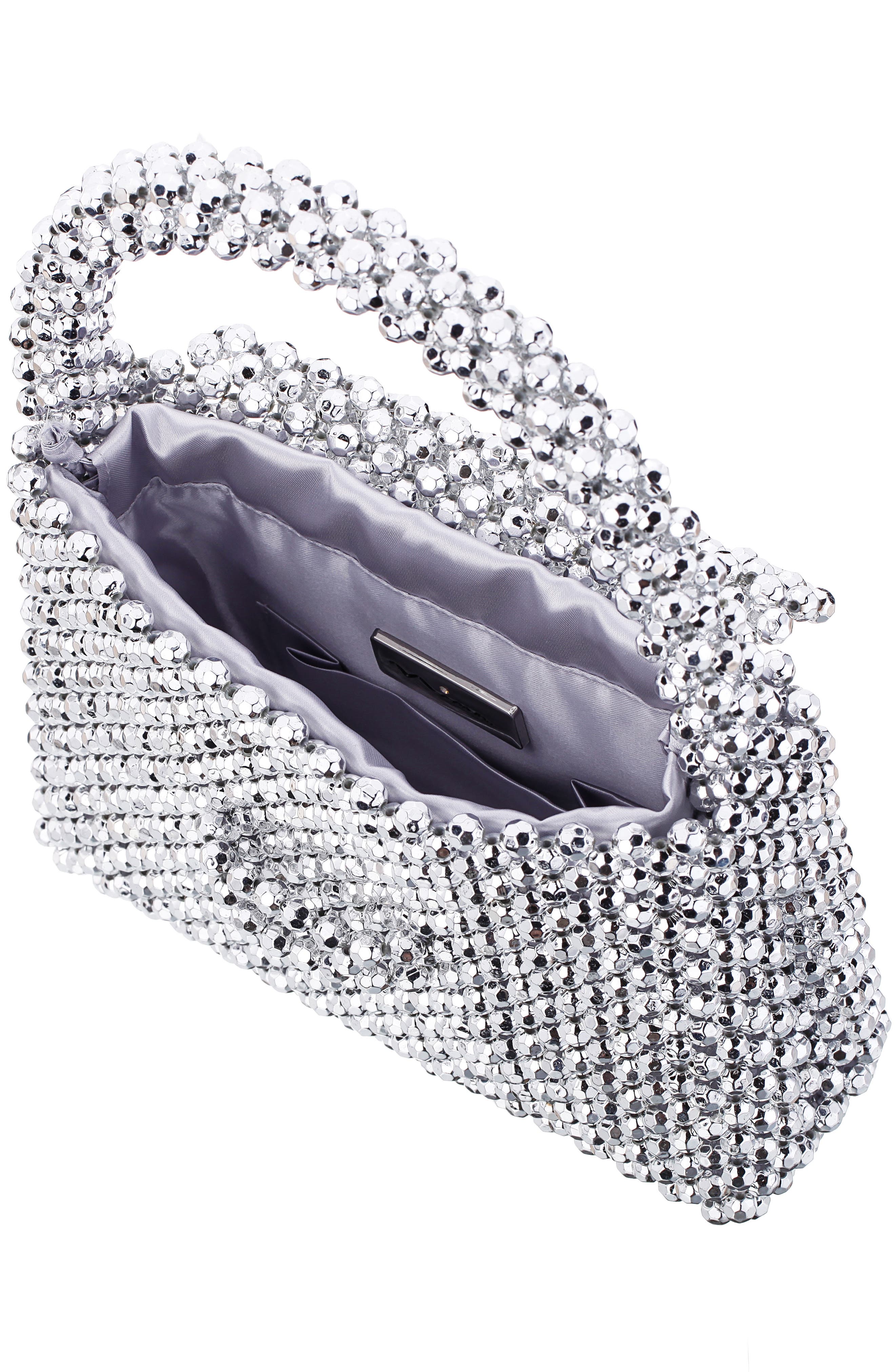 Opie Beaded Satchel, Alternate, color, SILVER