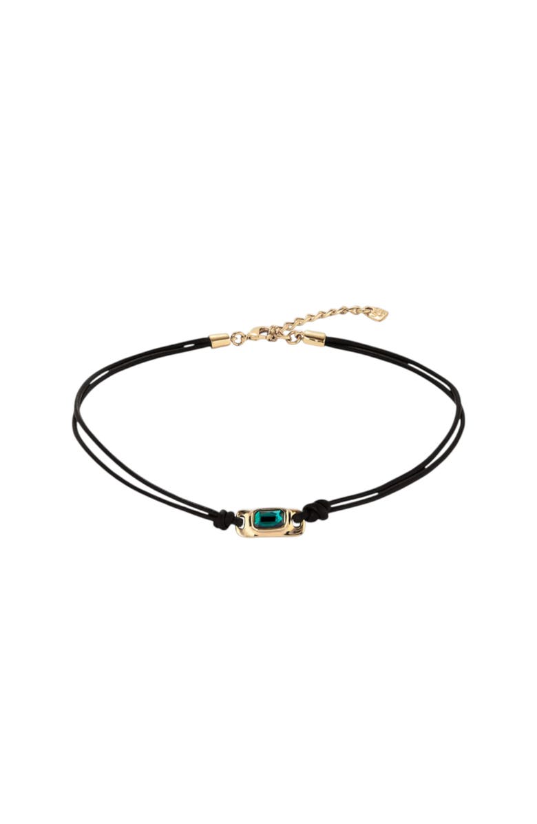 UNODE50 Green Crystal Leather Necklace, Alternate, color, 