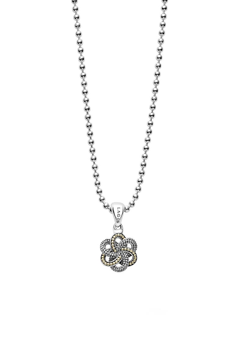 Love Knot Pendant Necklace, Main, color, TWO-TONE