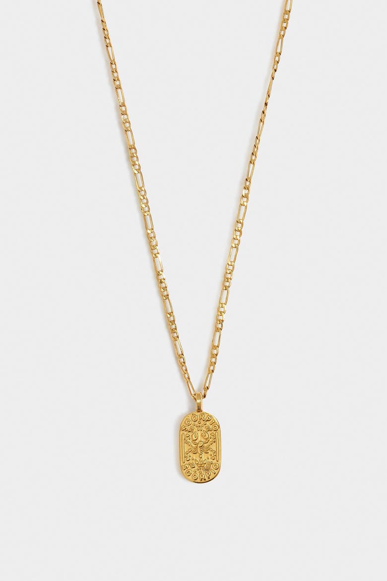 'Scorpio' Waterproof Gold Zodiac Necklace, Alternate, color, GOLD