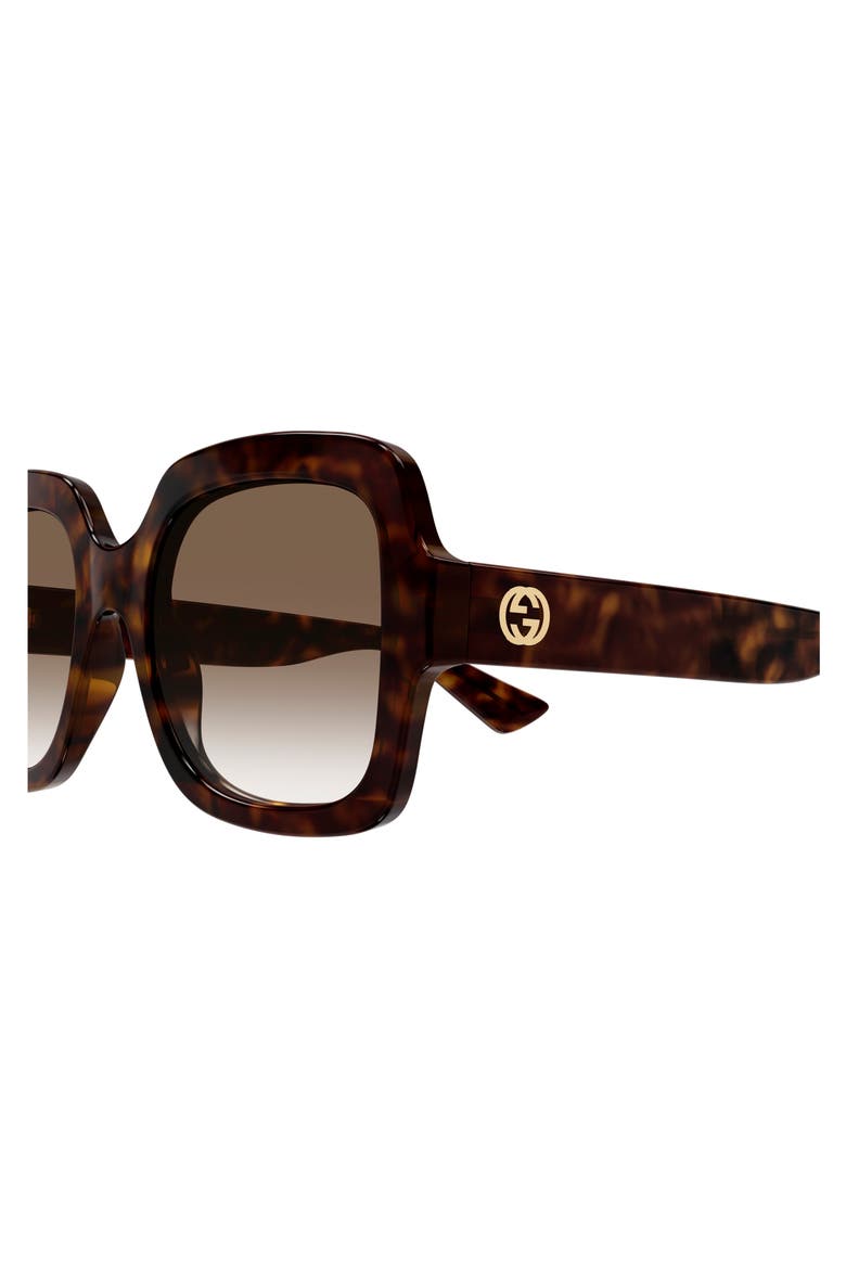 54mm Gradient Rectangular Sunglasses, Alternate, color, HAVANA