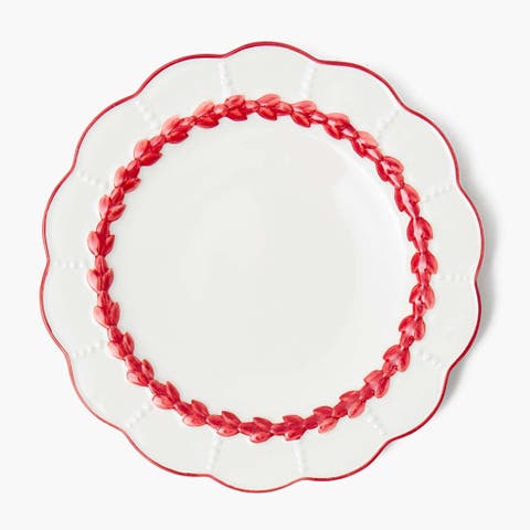 Red Laurel Dinner Plate
