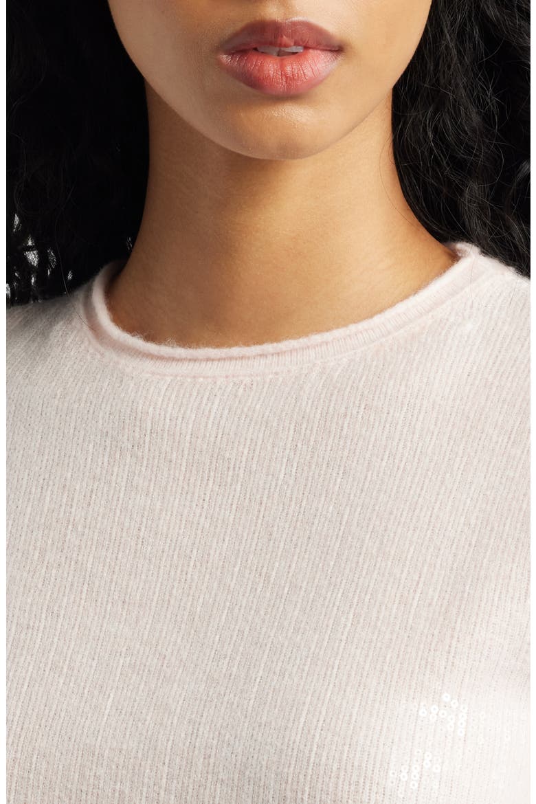 Short Sleeve Sequin Sweater, Alternate, color, PASTEL PINK