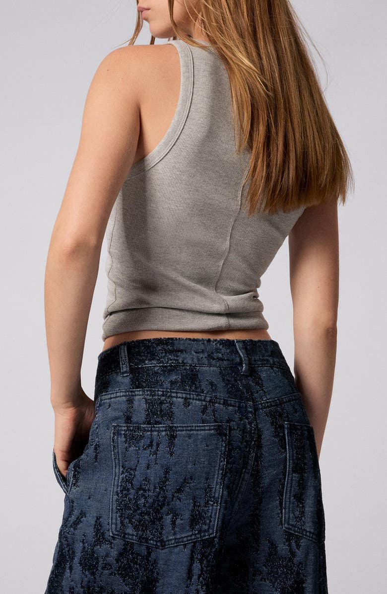 Desigual Hight Waist Barrel Legs Jeans, Alternate, color, Dark Blue