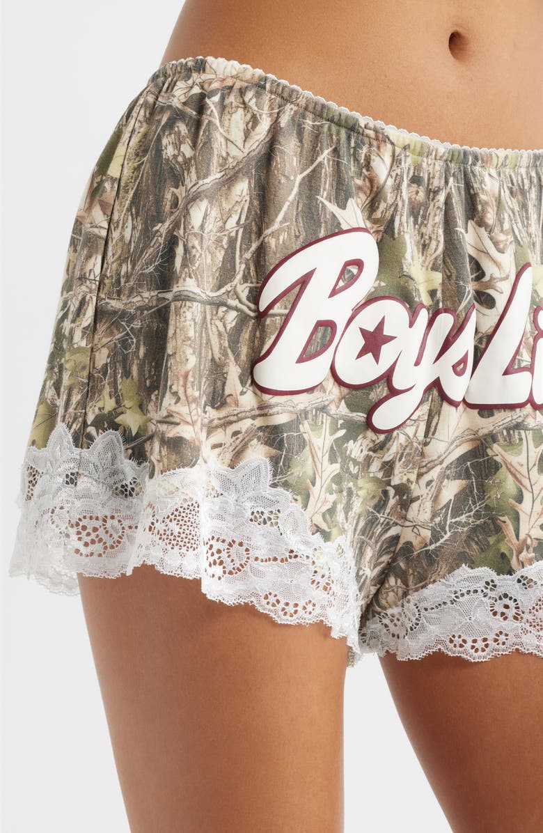 BOYS LIE Starlight Camo Lace Trim Shorts, Alternate, color, Multi