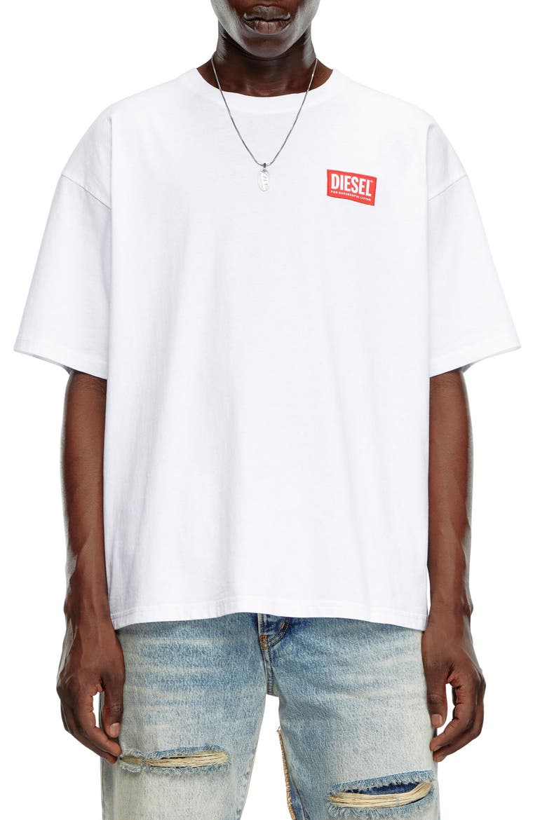 T-Boxt-Lab Oversize Logo Patch T-Shirt, Main, color, WHITE