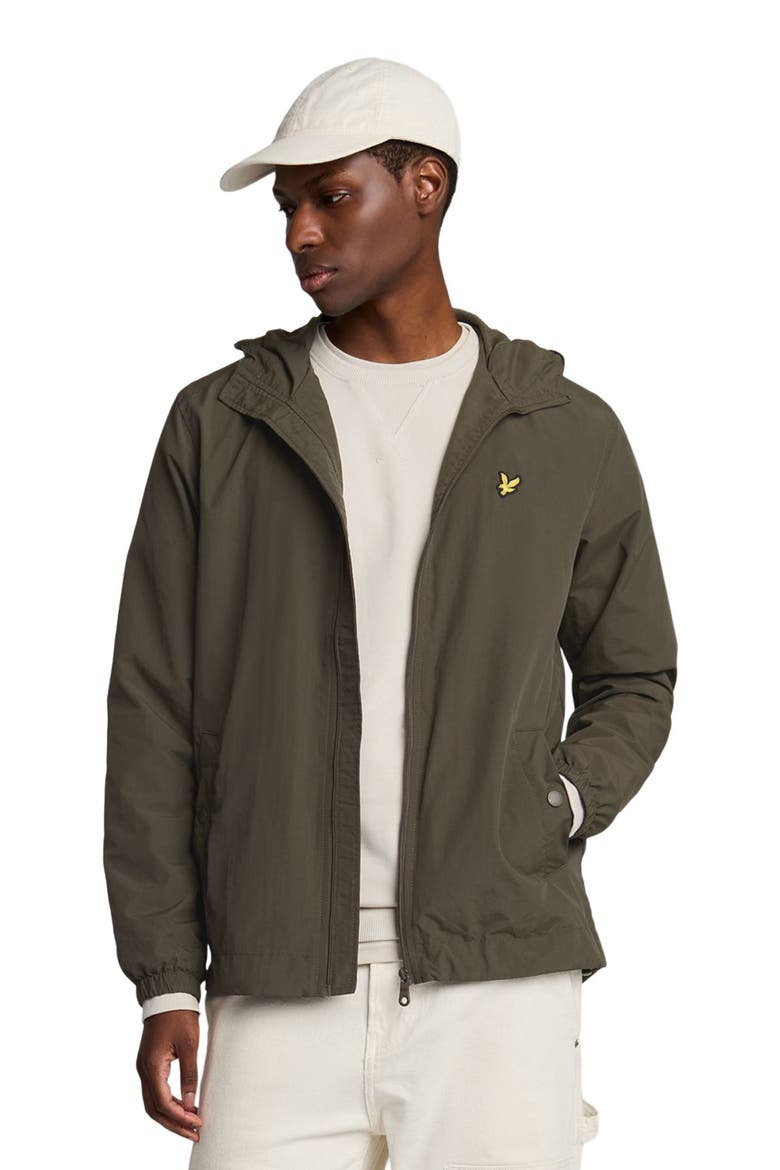 Zip Through Hooded Jacket, Alternate, color, Olive