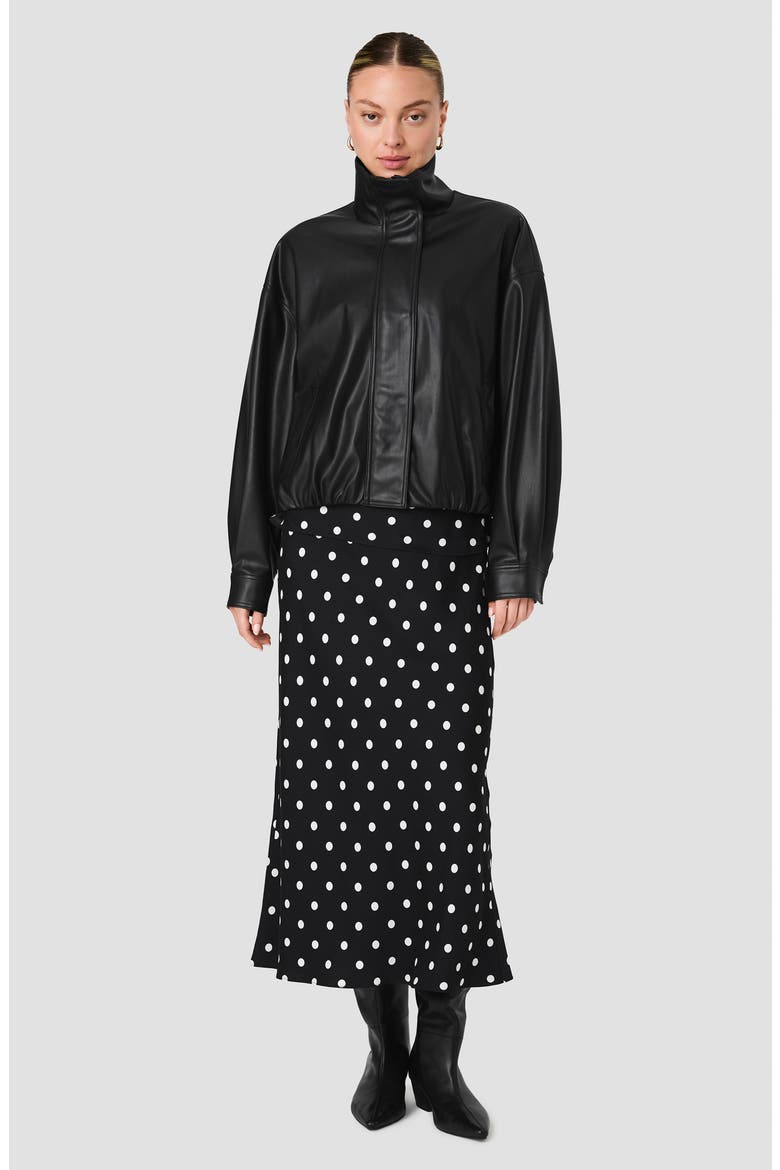 Dessa Faux Leather Bomber Jacket, Alternate, color, BLACK