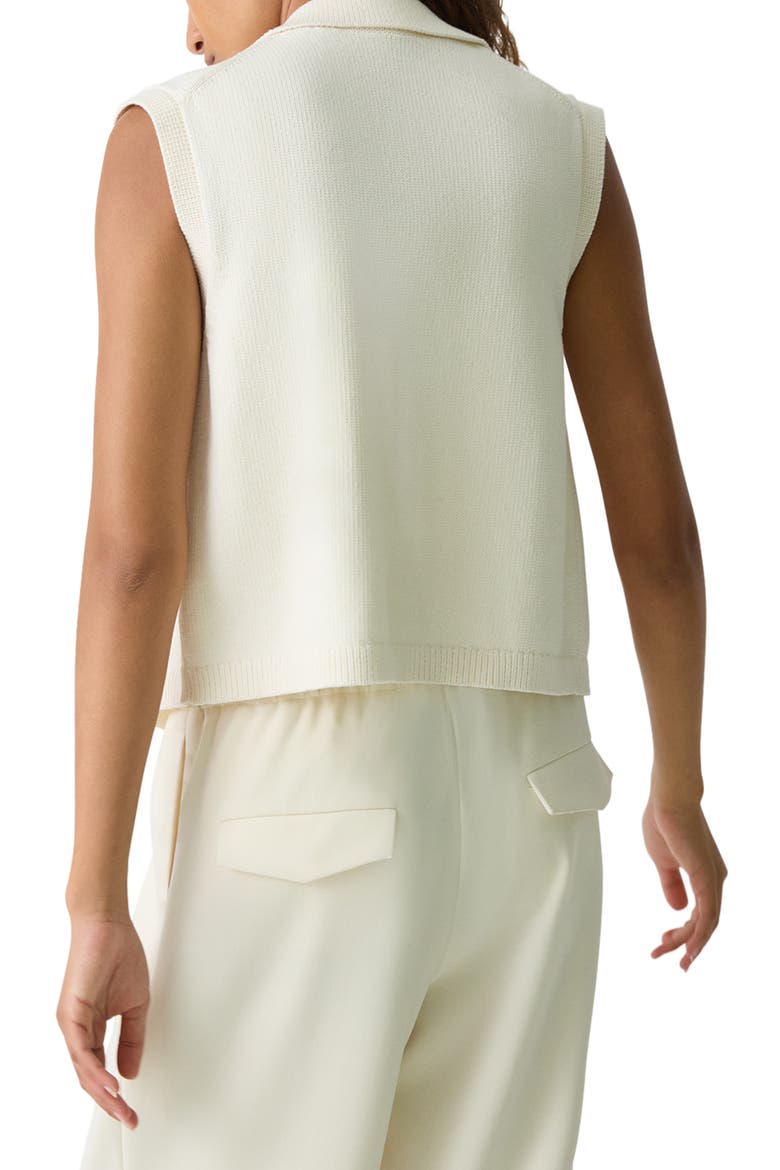 Stretch Cotton Blend Zip Sweater Vest, Alternate, color, NATURAL