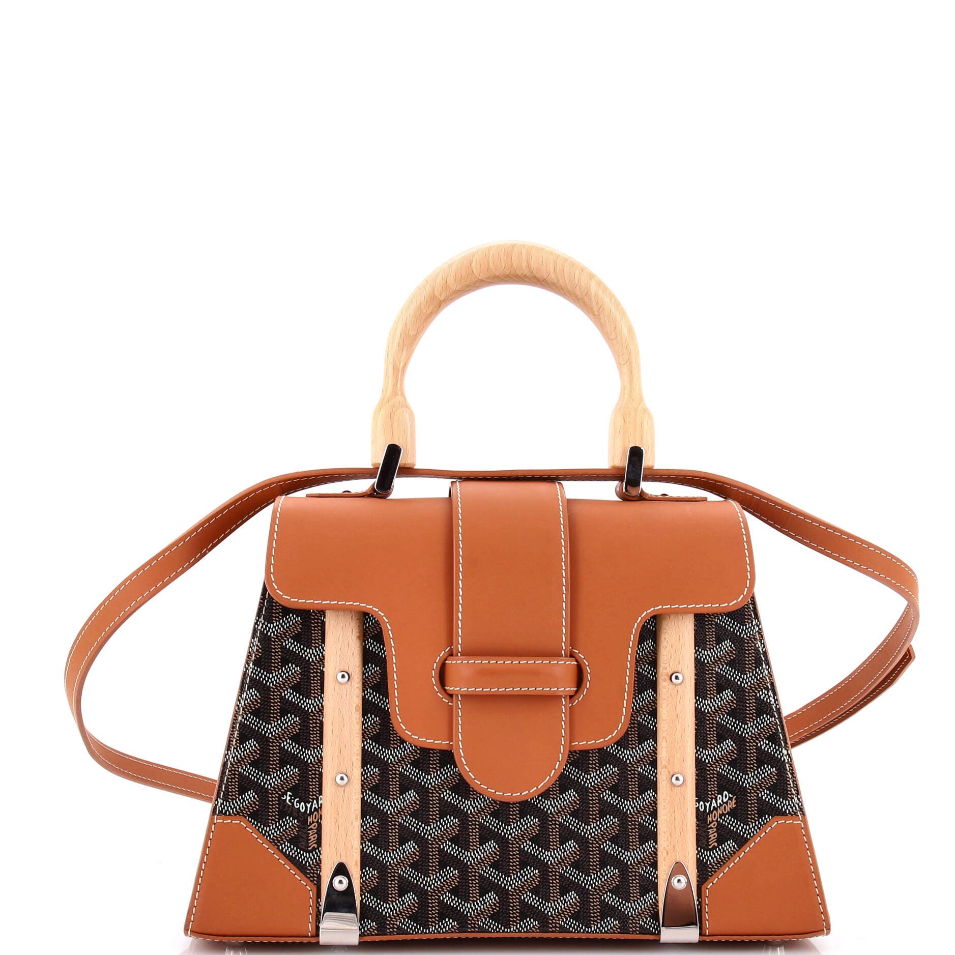 81036096 Saigon Top Handle Bag Coated Canvas with Leather PM, Main, color, 