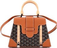 Pre-Owned Goyard Saigon Top Handle Bag Coated Canvas with Leather PM