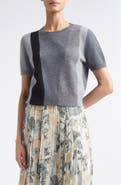 Jason Wu Collection Asymmetrical Paneled Short Sleeve Wool Sweater