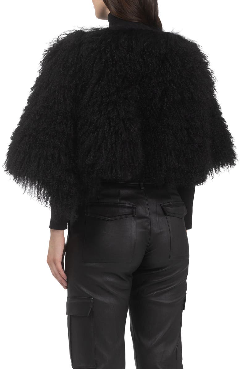 GORSKI Select Genuine Shearling Shawl, Alternate, color, Black
