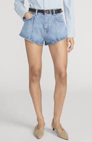 FRAME The Tilt High Rise Denim Mini Shorts