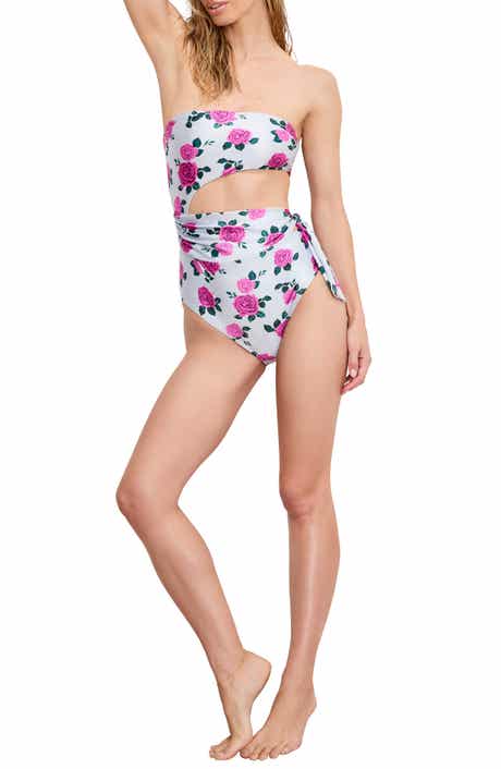 Good American Strapless Cutout One-Piece Swimsuit