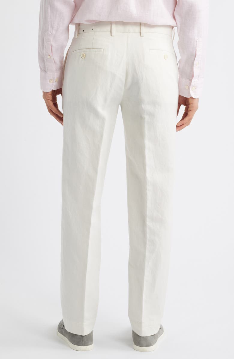 Brooks Brothers Plain Front Linen & Cotton Pants, Alternate, color, 