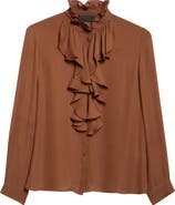 Nili Lotan Lily Ruffle Silk Shirt