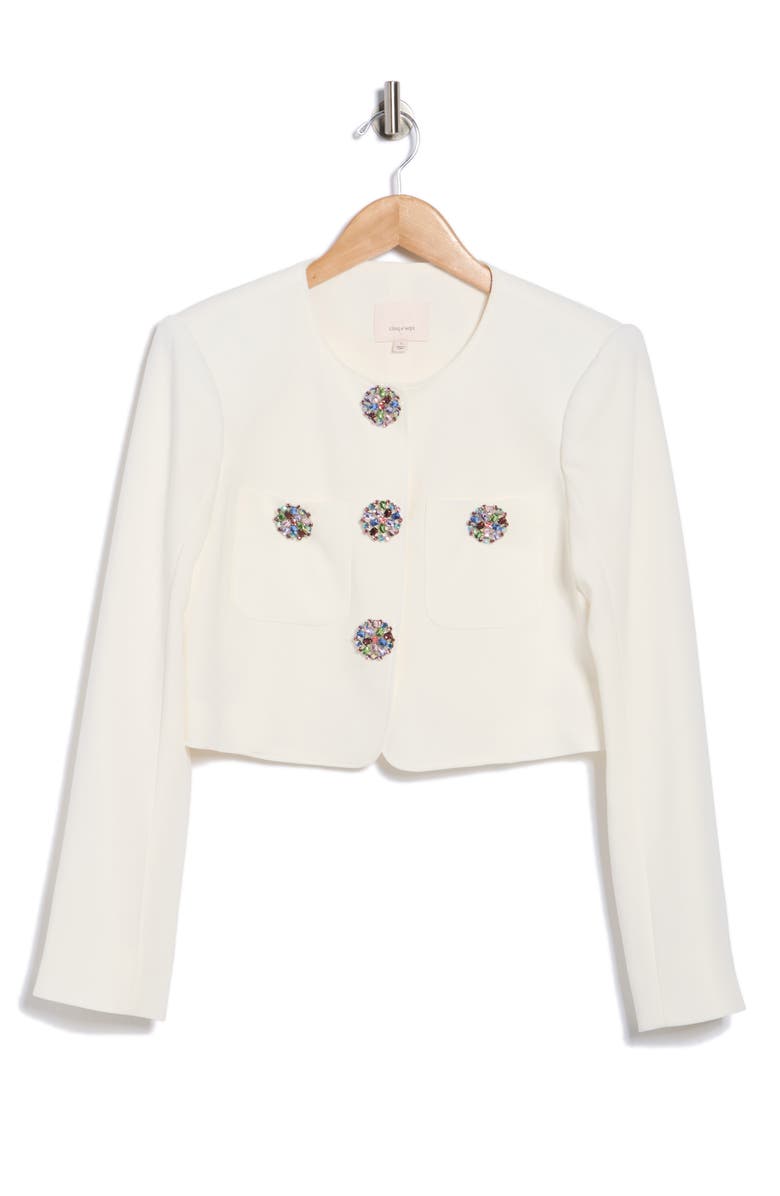 Cinq à Sept Auden Crop Jacket, Main, color, Ivory