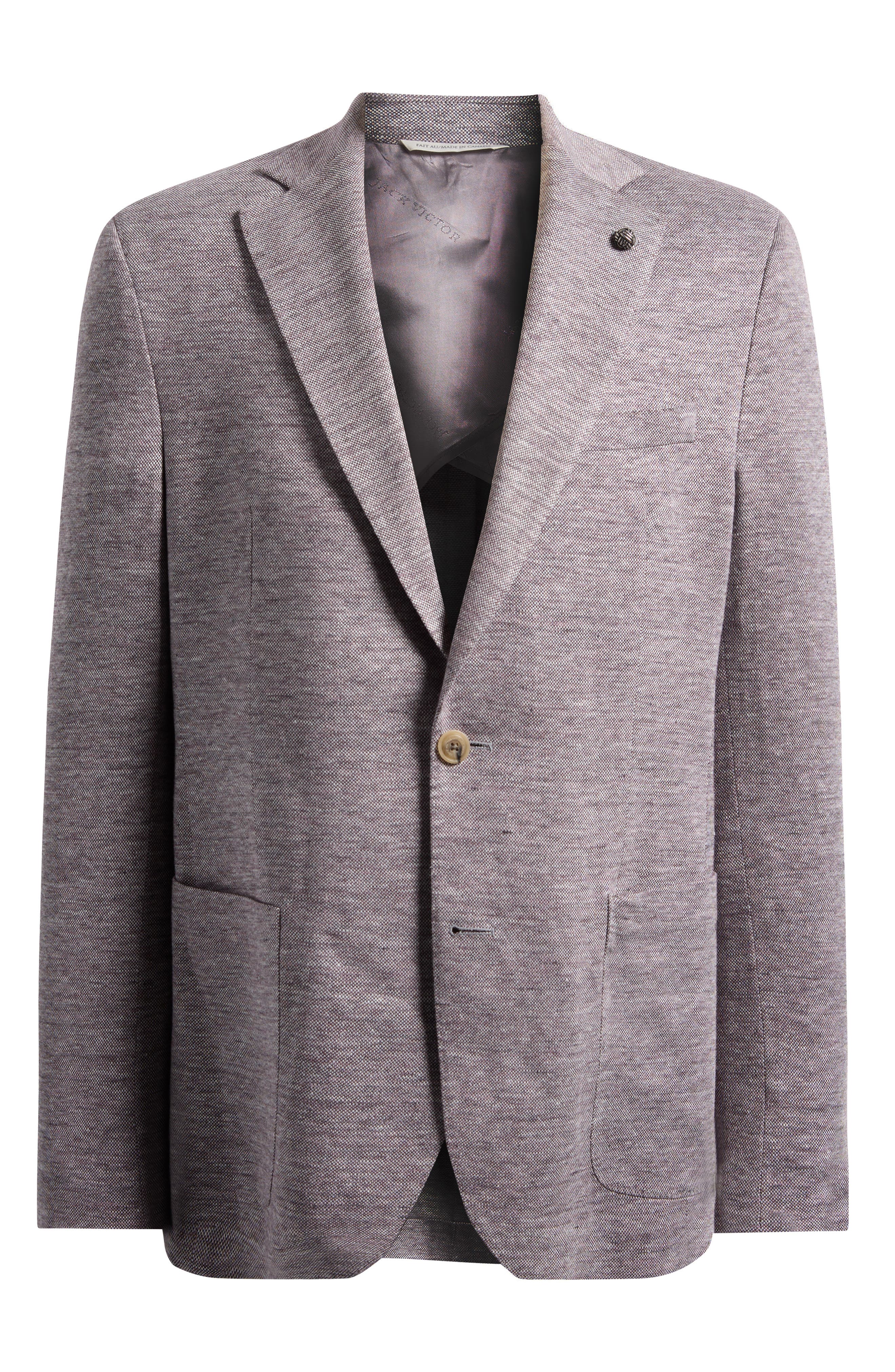 Hartford Mauve Mélange Knit Linen & Wool Blend Sport Coat (Men
