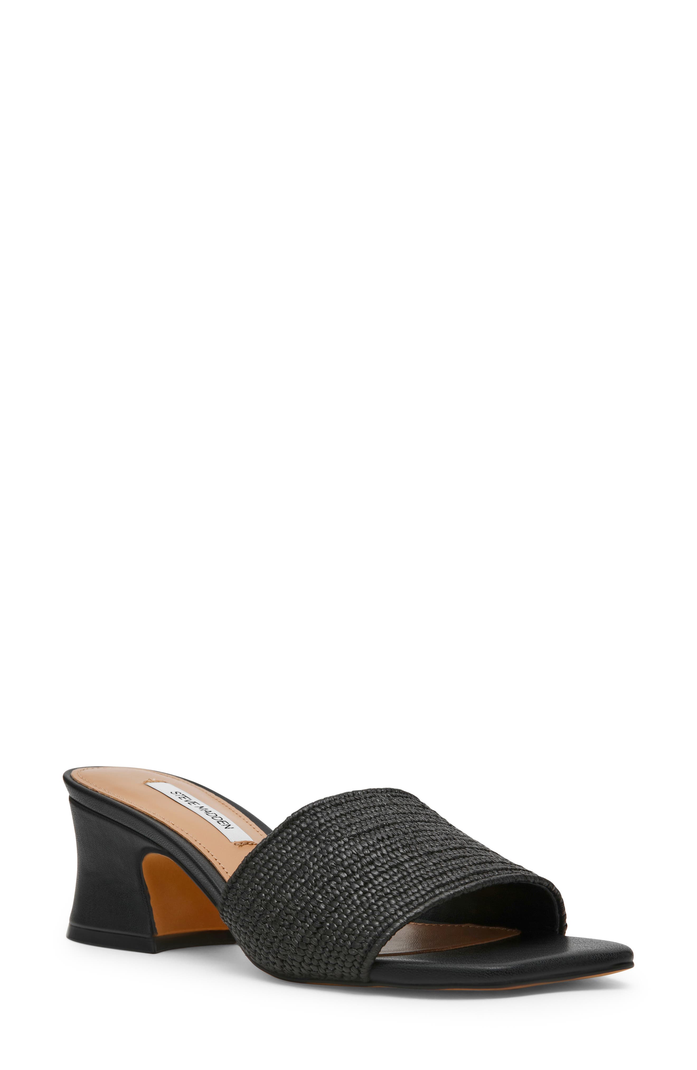 Steve Madden Frolic Slide Sandal, Main, color, Black Raffia