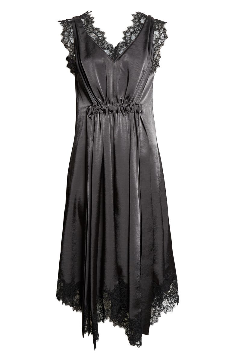 3.1 Phillip Lim Lace Detail Satin Dress, Main, color, Slate