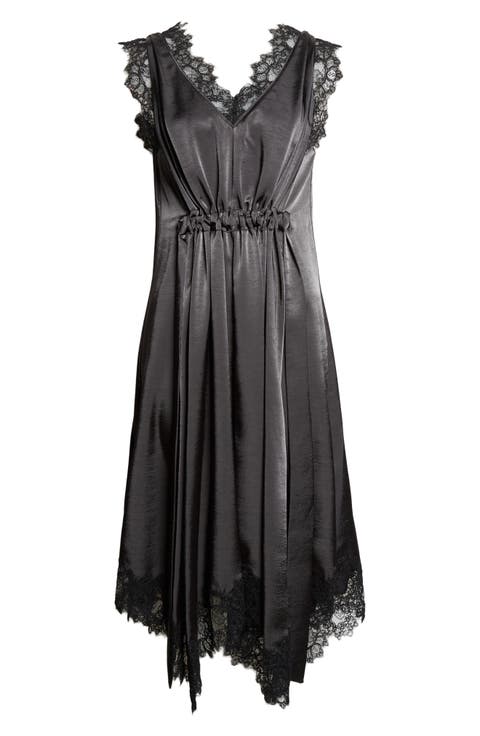 Lace Detail Satin Dress