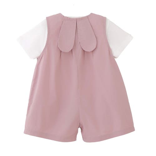 Banblu Button Romper Set In Pink