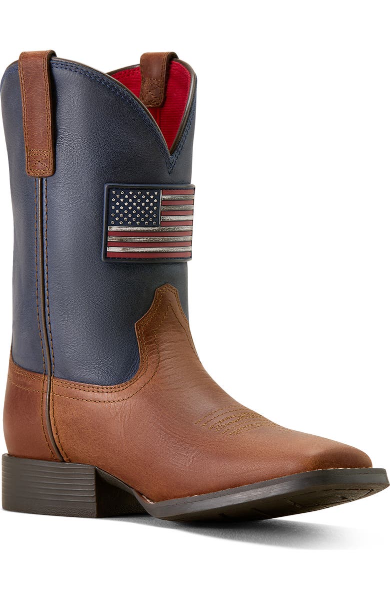 Ariat Kids' Freedom Rider Wide Square Toe Western Boot, Main, color, Hickory Smoke