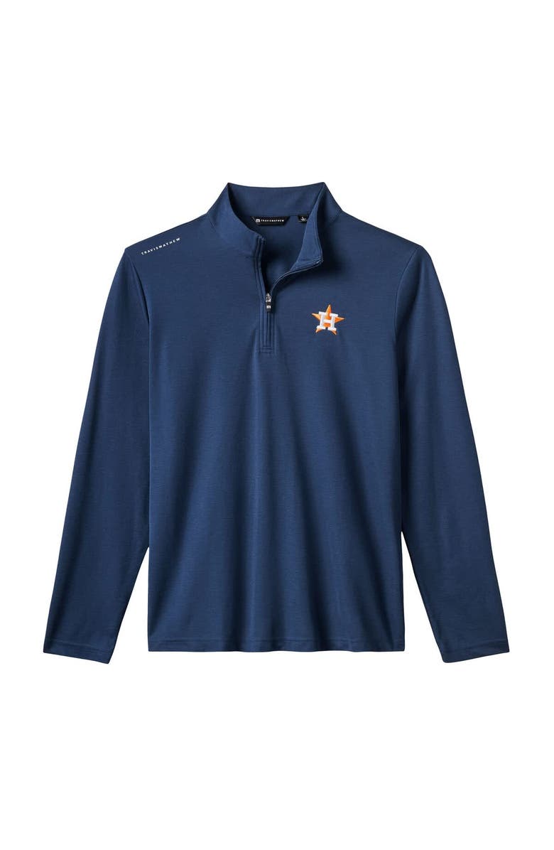 TravisMathew Men's TravisMathew  Navy Houston Astros Time to Tailgate Tri-Blend Quarter-Zip Pullover, Alternate, color, 