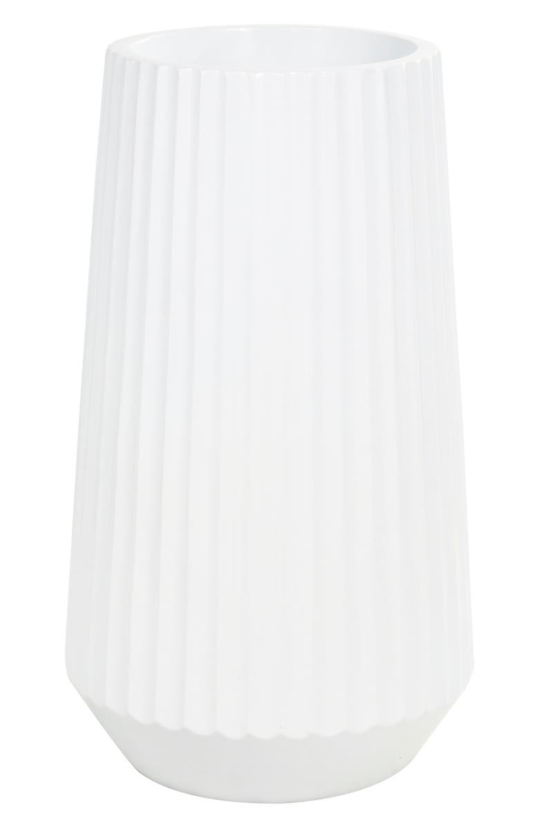 VIVIAN LUNE HOME Resin Vase, Alternate, color, White
